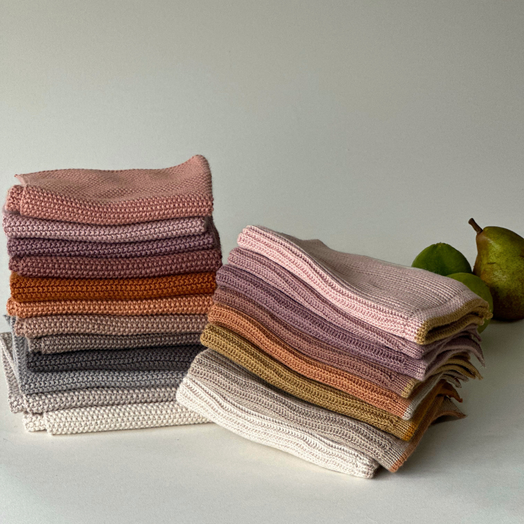 Knitted Dishcloths – Solid – Scandinavian Design: 25x25 cm
