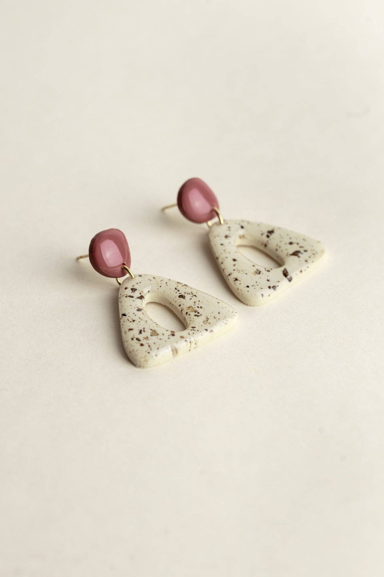 Earrings Nova - Mauve / Ivory