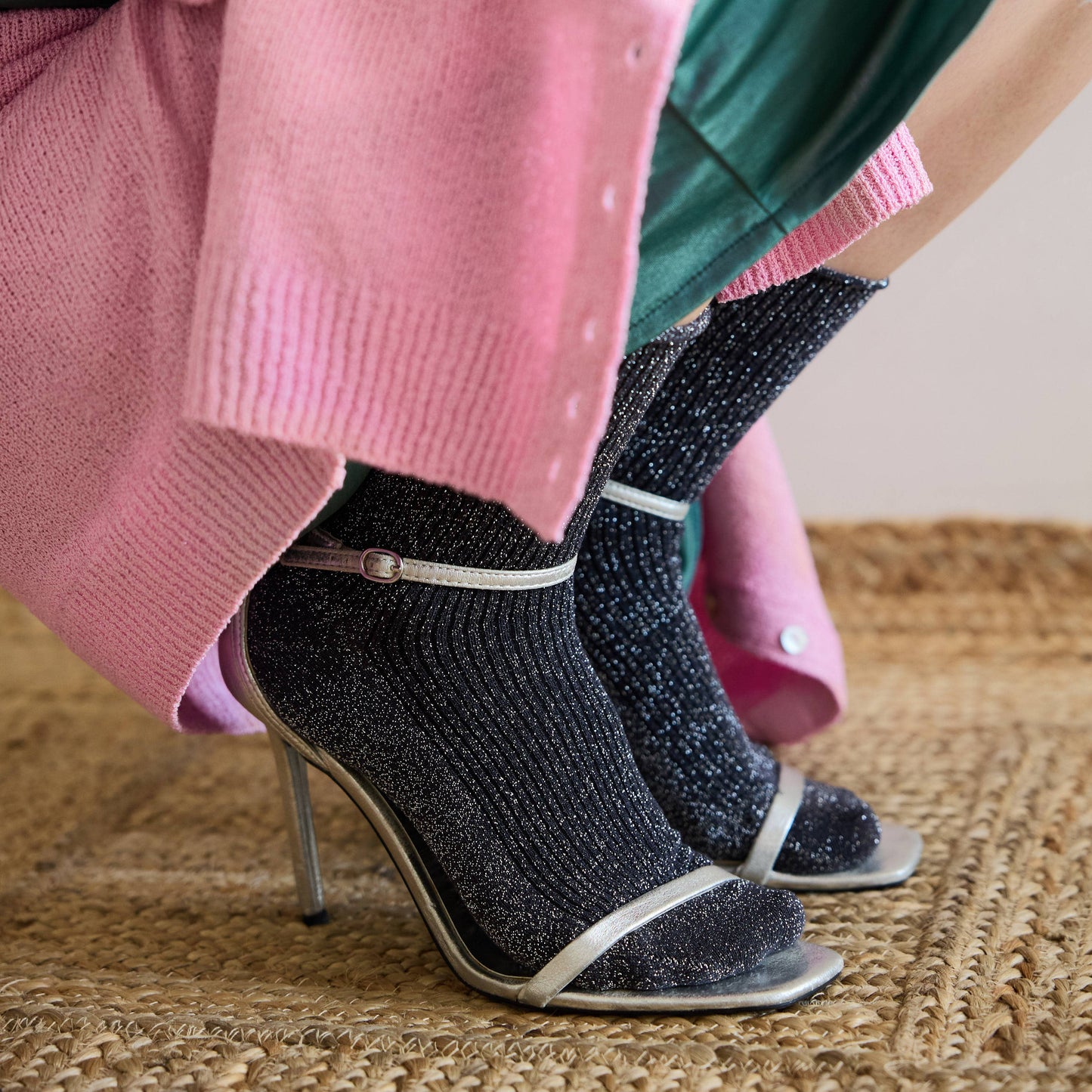 KLUE Glitter Lurex socks in eco-friendly Lyocell | Grey: 36-40