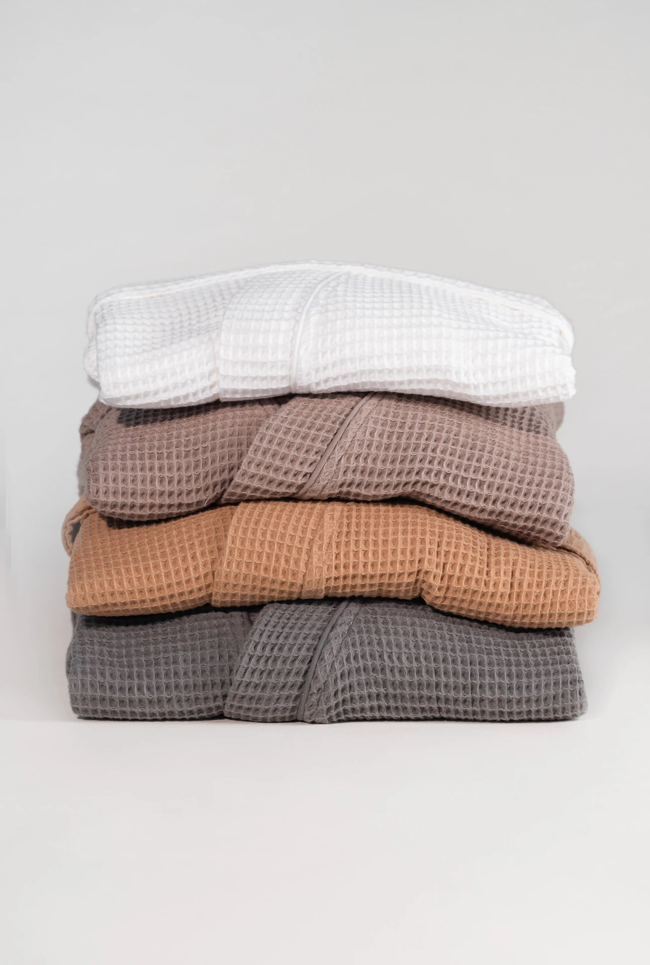 Pamuk Waffel-Bademantel – Weiß 100 % Baumwolle