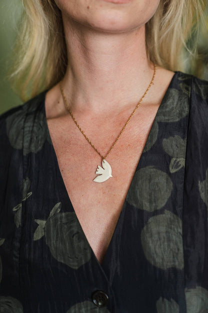 Bird Pendant Paloma - Ivory