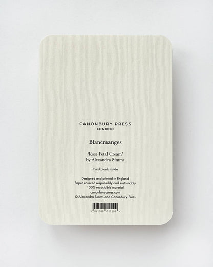 Rose Petal Cream Blancmange Greeting Card