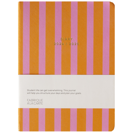 Fabrique School Diary 2024/2025 - Stripes Orange Pink: Orange Pink