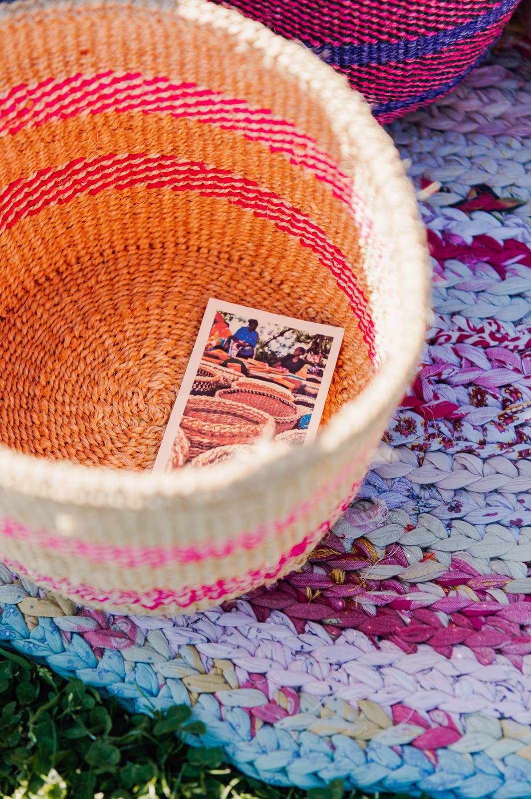 Handwoven Sisal Baskets - Colourful hues - XXL