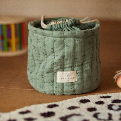 SMALL SPARKLE STORAGE POUCH: Etincelle Eucalyptus