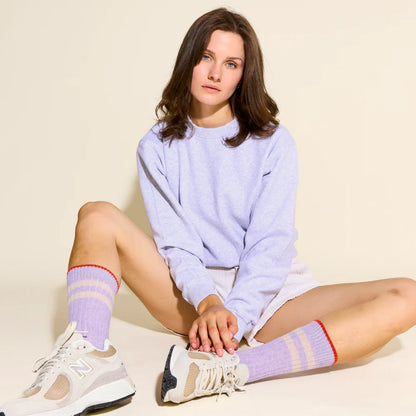 Gestrickte Wollsocken – Lavendel