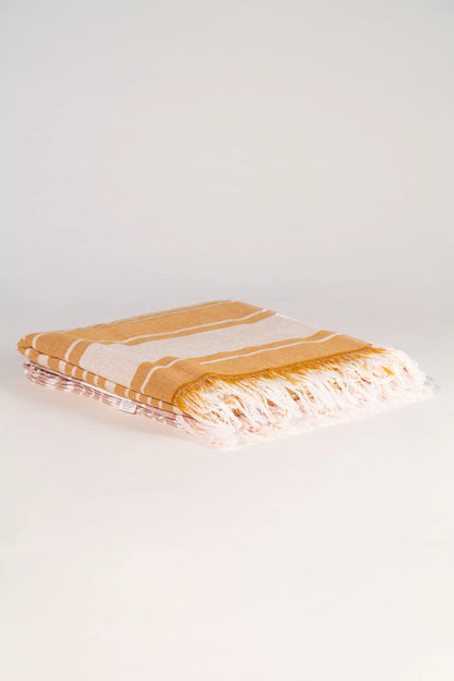 Hamam Towel – Double Sided with Terry fabric – Gold