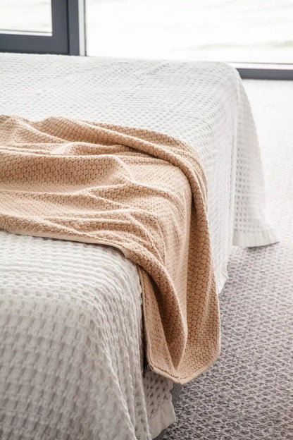 Waffle 100% Cotton Blanket/ Bed Cover