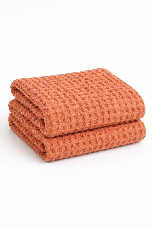 Neunest Waffle Cotton Towel- Grapefruit – Two Sizes