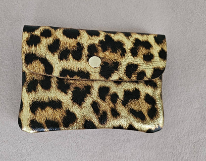 Metallic leather Kangoo wallet: Leo Clear