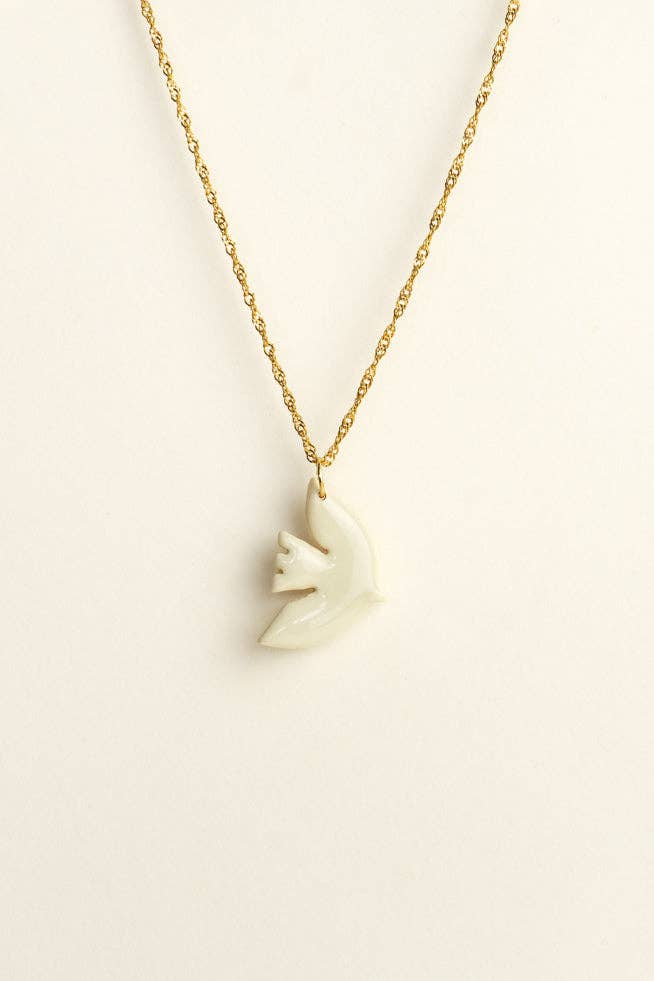 Bird Pendant Paloma - Ivory