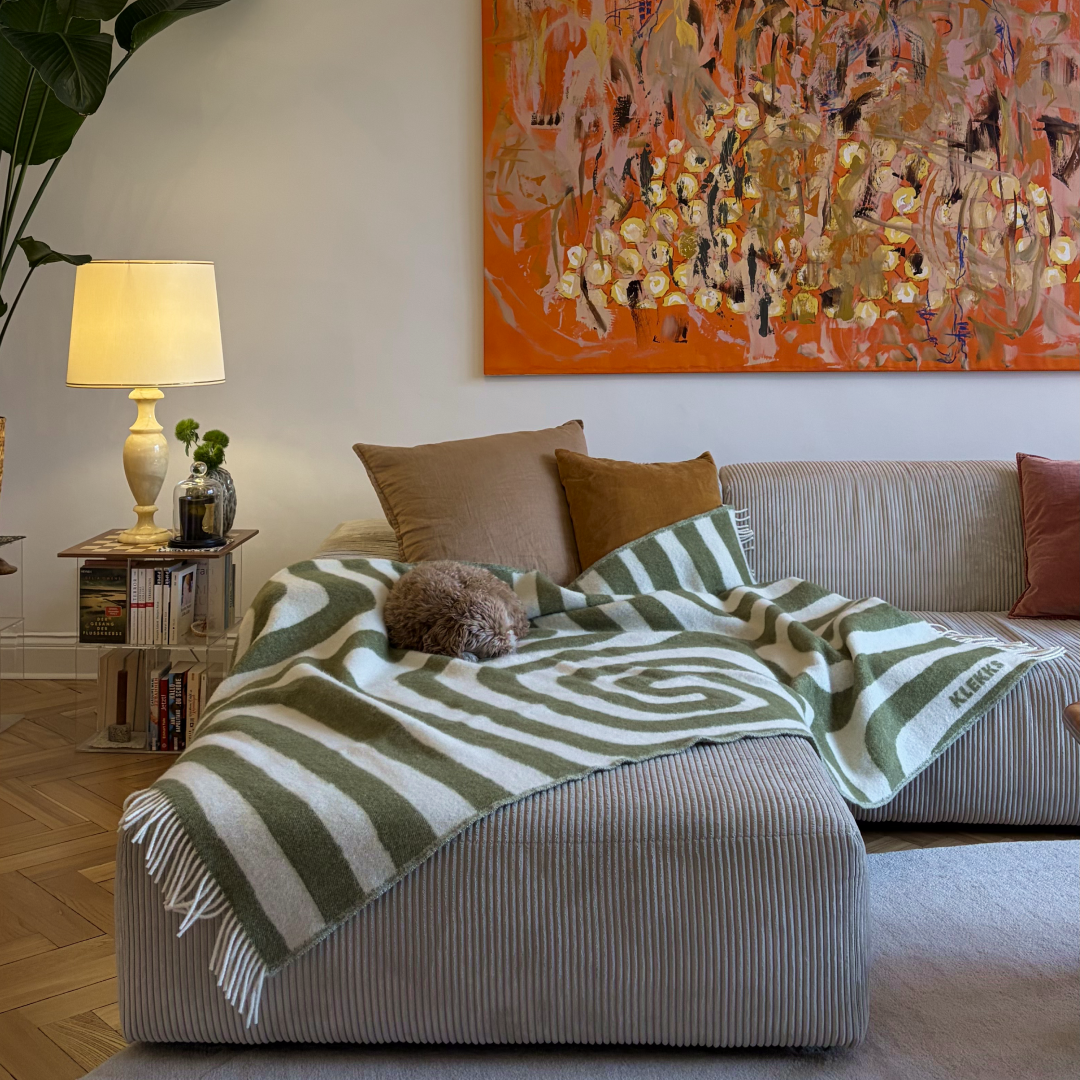 Klekks No. 34 - Wool blanket: Grün