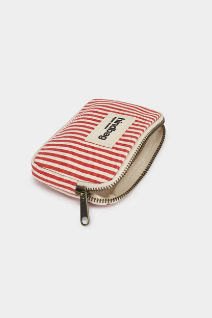 Lili red striped coin purse