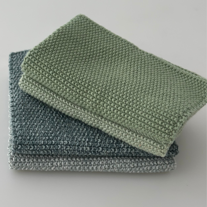 Knitted Dishcloths – Solid – For Modern Kitchens: 25x25 cm