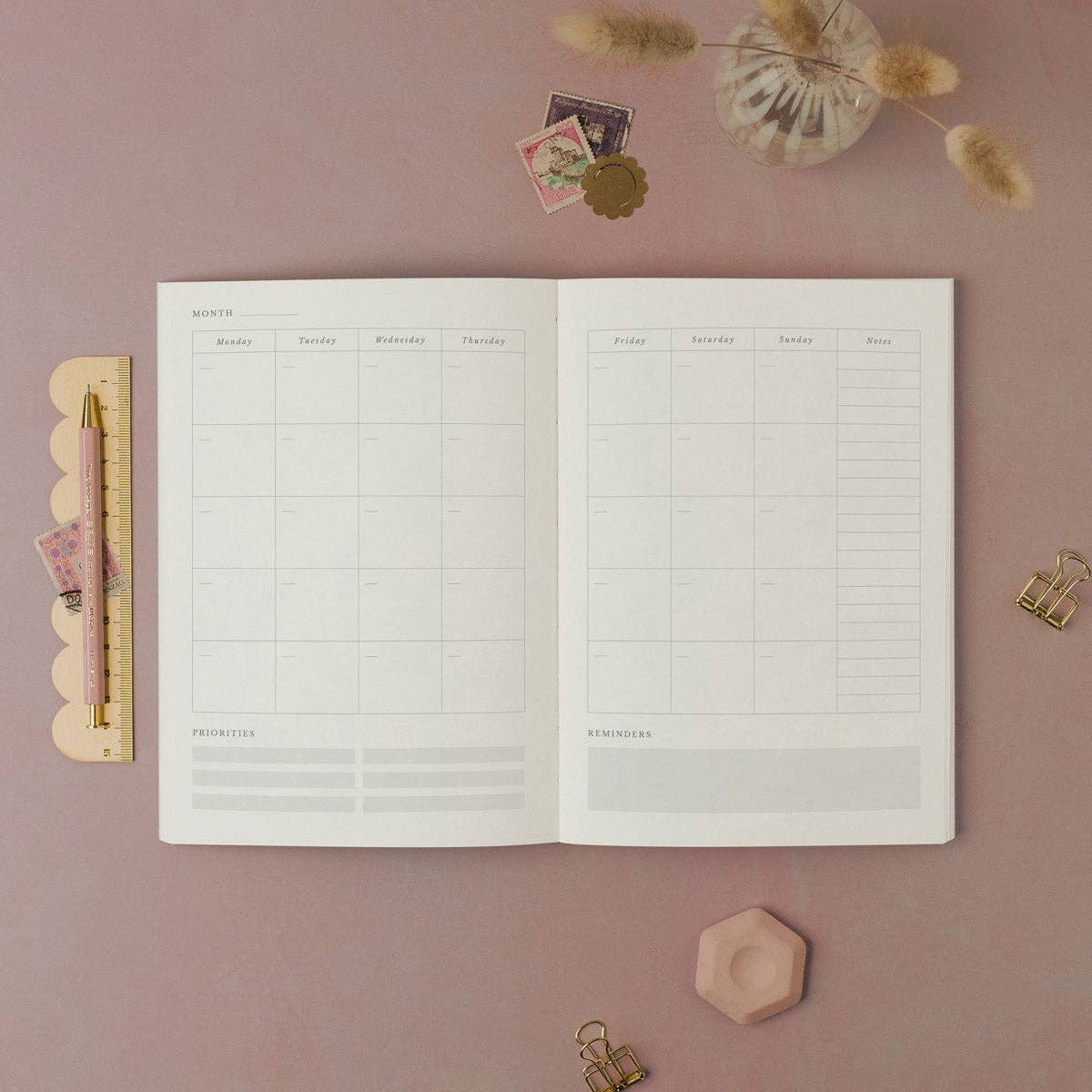 Pinstripe Weekly Planner | Undated Weekly Organiser