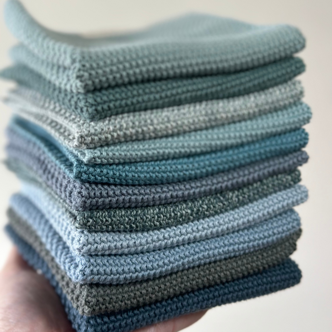 Knitted Dishcloths – Solid – Soft Knit Texture: 25x25 cm