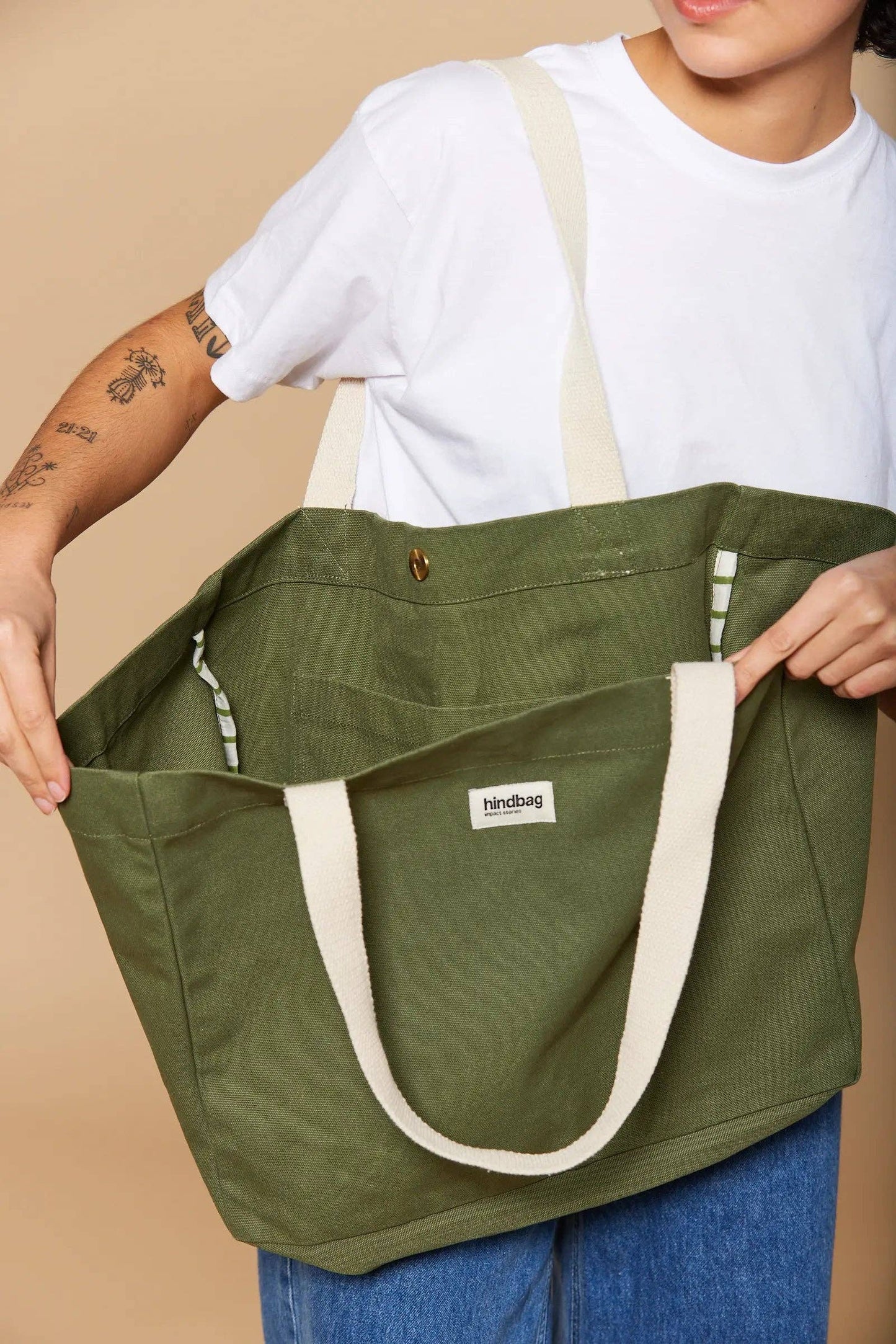 Claude Olive green tote bag