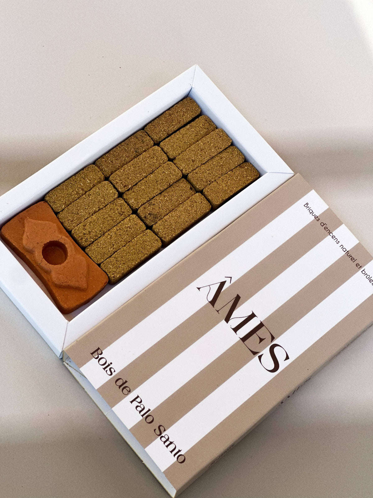 Natural incense bricks and burner: Sandalwood