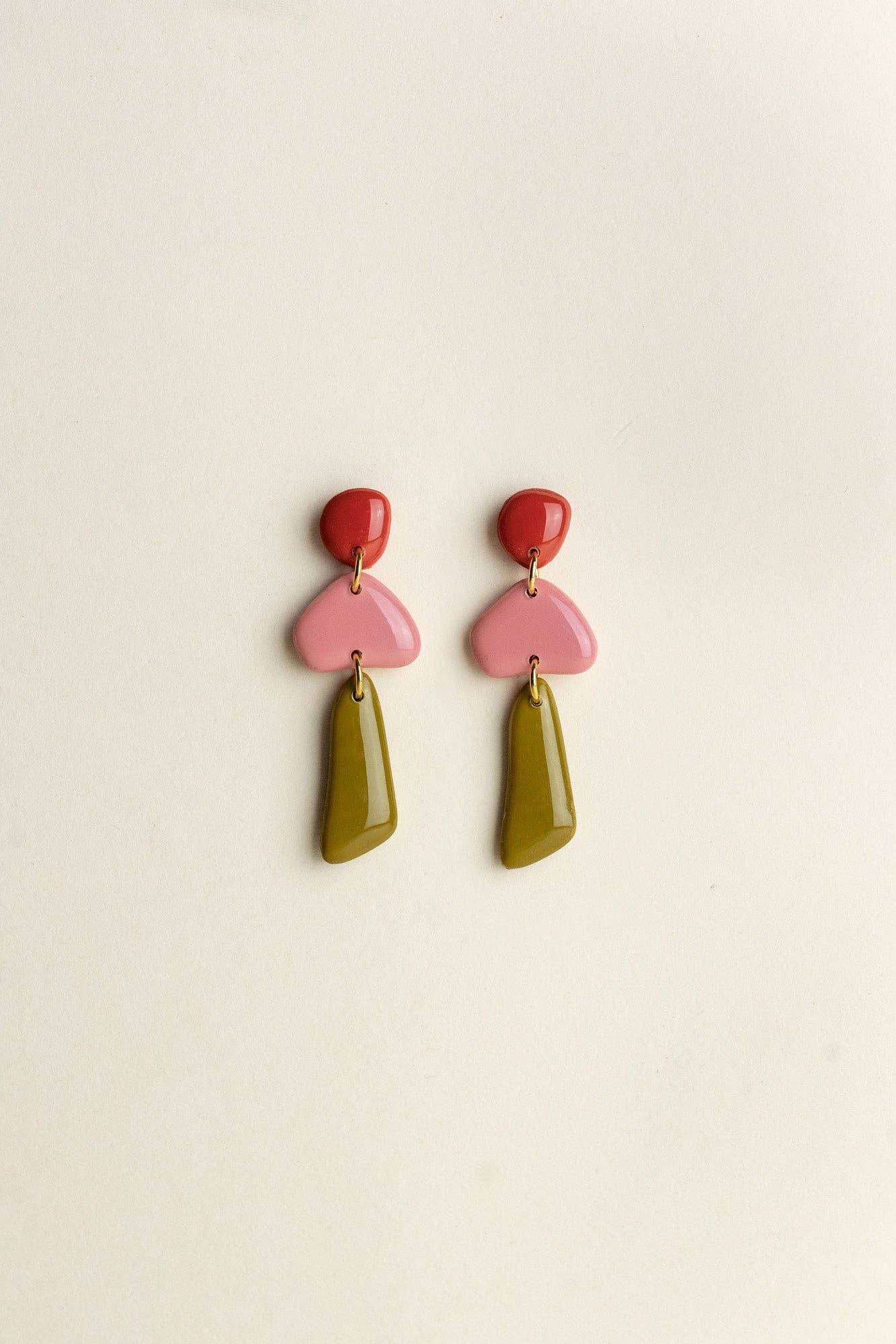 Earrings Luna - Red / Bloom / Moss