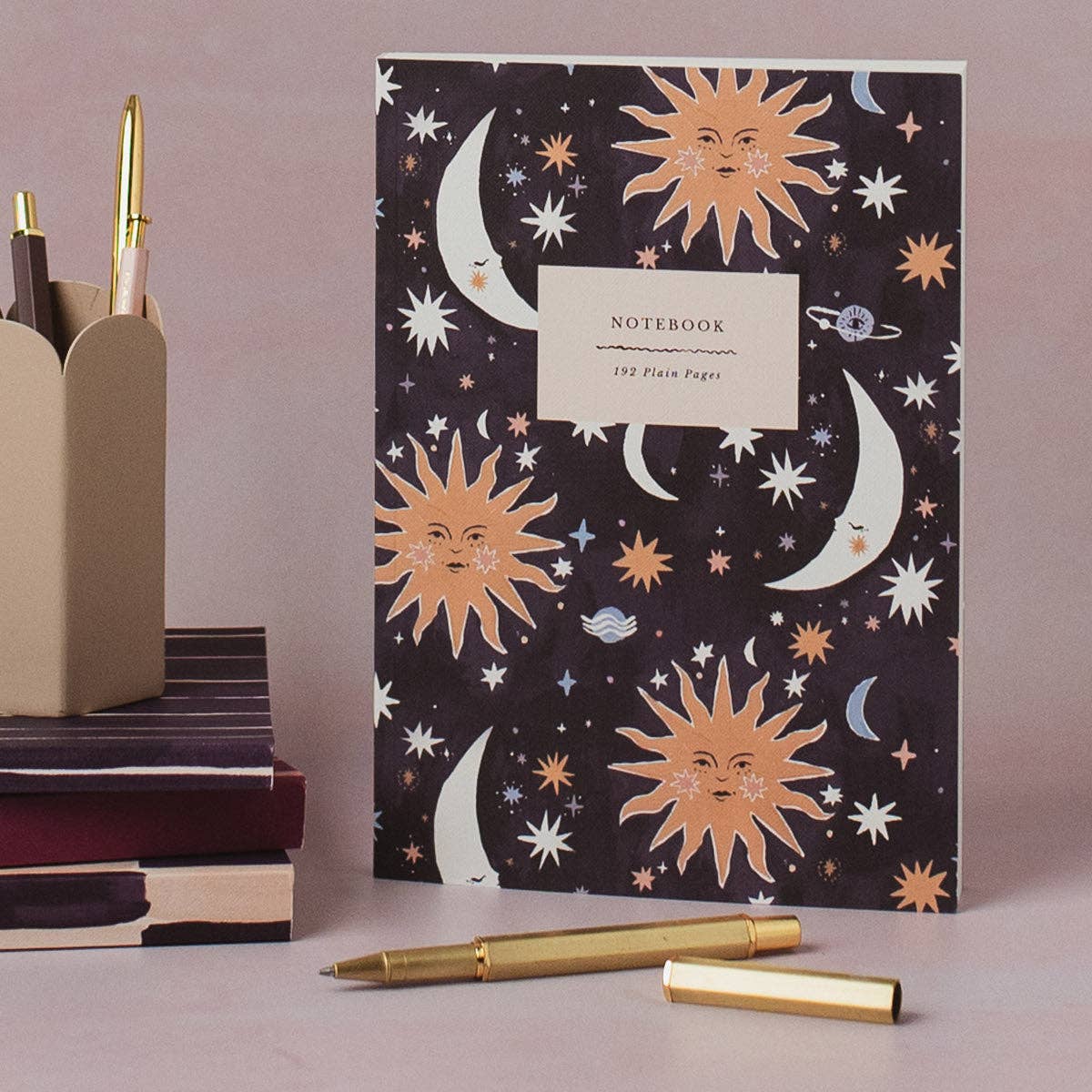 Sun And Moon Notebook | Plain Page Journal | Blank Notebooks