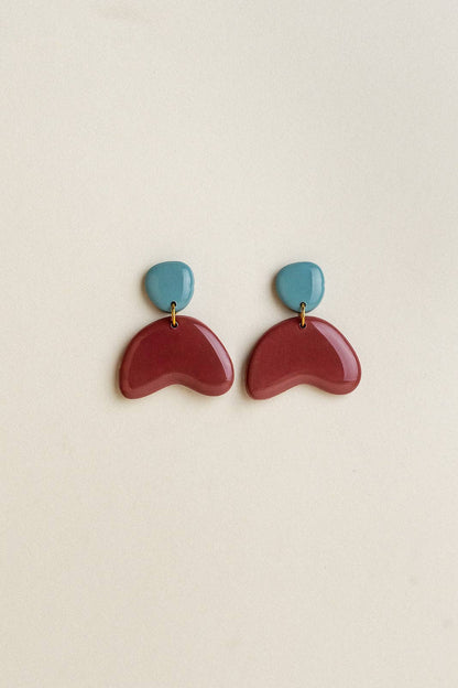 Earrings Lou - Aqua / Mauve