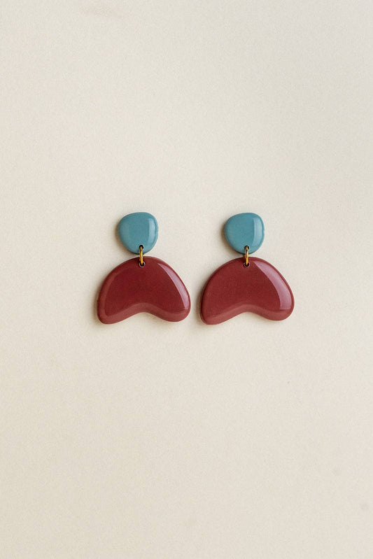 Earrings Lou - Aqua / Mauve