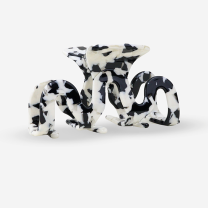 Hair Clip - Grand Wave Black Marble