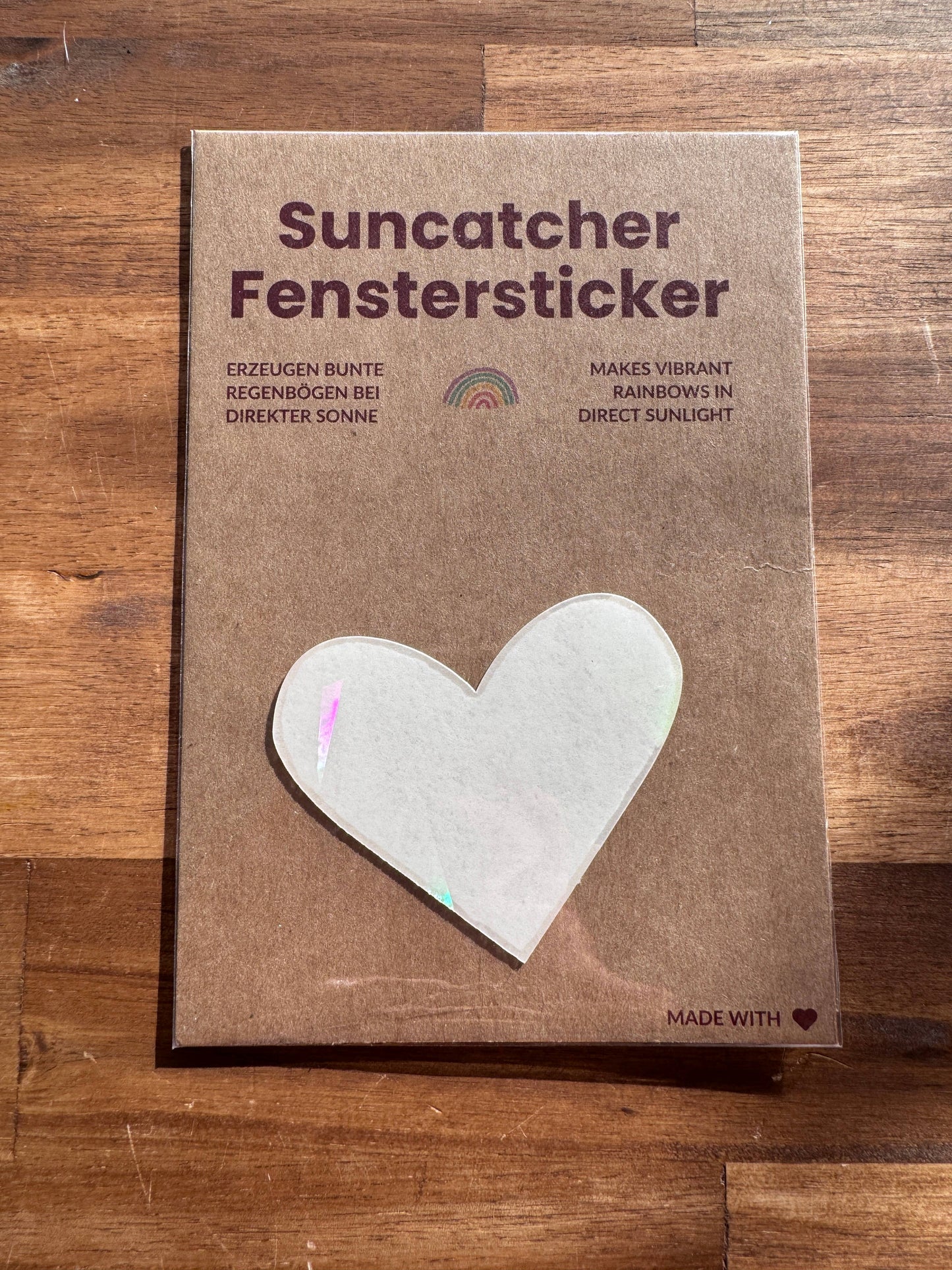 Suncatcher Window Sticker Heart (single), Rainbow Maker
