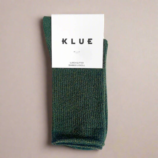 KLUE Glitter Lurex socks in eco-friendly Lyocell | Green: 36-40