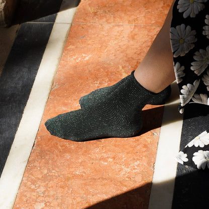KLUE Glitter Lurex socks in eco-friendly Lyocell | Green: 36-40