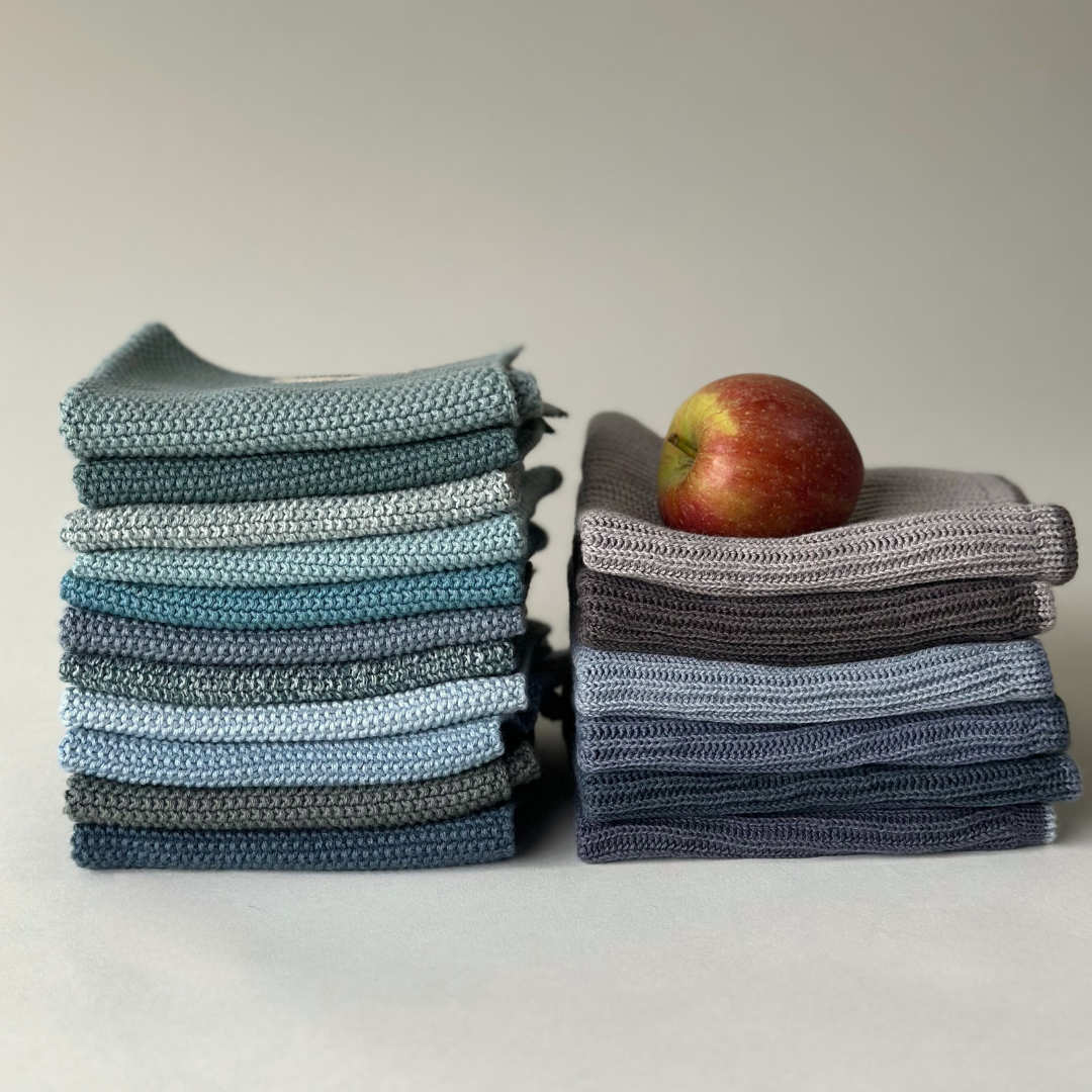 Knitted Dishcloths – Solid – Soft Knit Texture: 25x25 cm