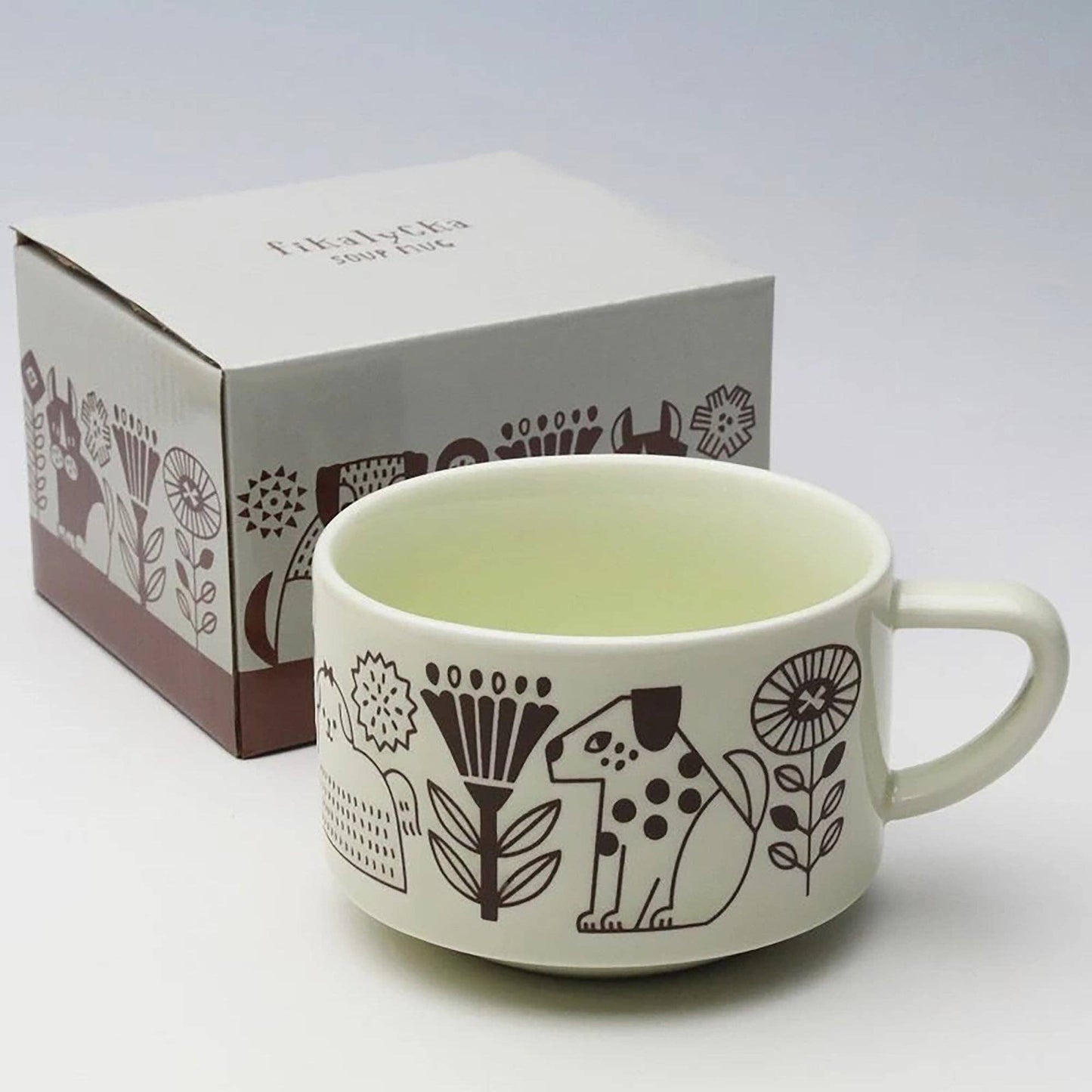 DECOLE coffee cup with embossed animal motif: Hedgehog