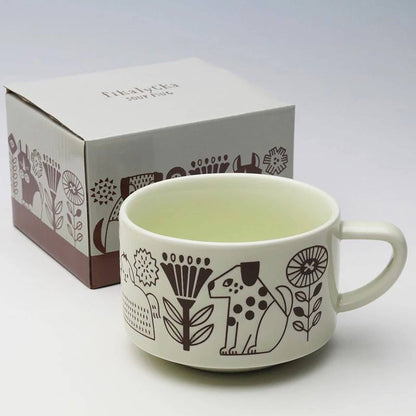 DECOLE coffee cup with embossed animal motif: Hedgehog
