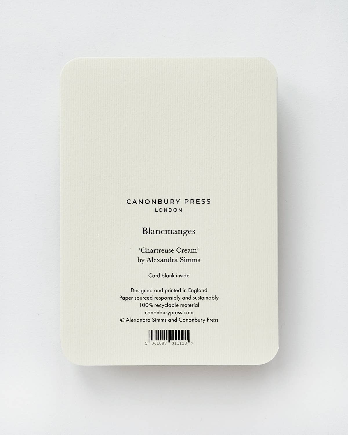 Chartreuse Cream Blancmange Greeting Card