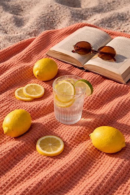 Neunest Waffle Cotton Towel- Grapefruit – Two Sizes