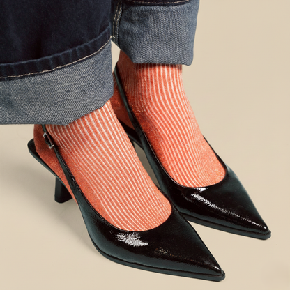 KLUE Glitter Lurex socks in eco-friendly Lyocell | Brick: 36-40