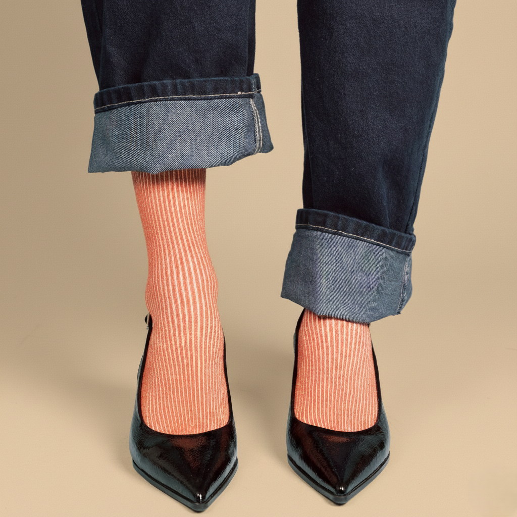 KLUE Glitter Lurex socks in eco-friendly Lyocell | Brick: 36-40