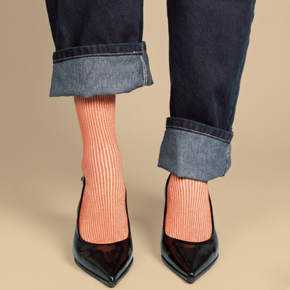 KLUE Glitter Lurex socks in eco-friendly Lyocell | Brick: 36-40