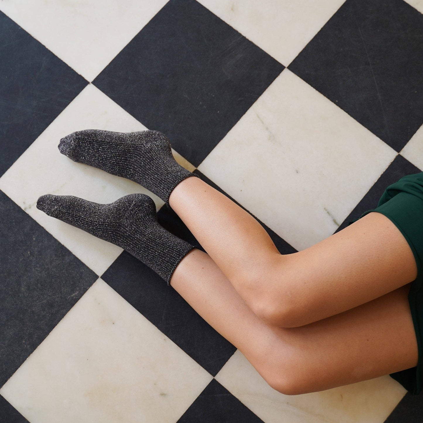 KLUE Glitter Lurex socks in eco-friendly Lyocell | Grey: 36-40