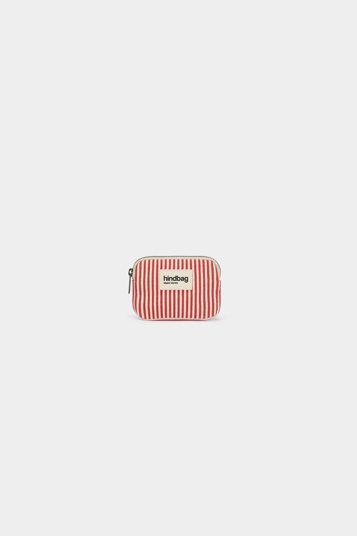 Lili red striped coin purse