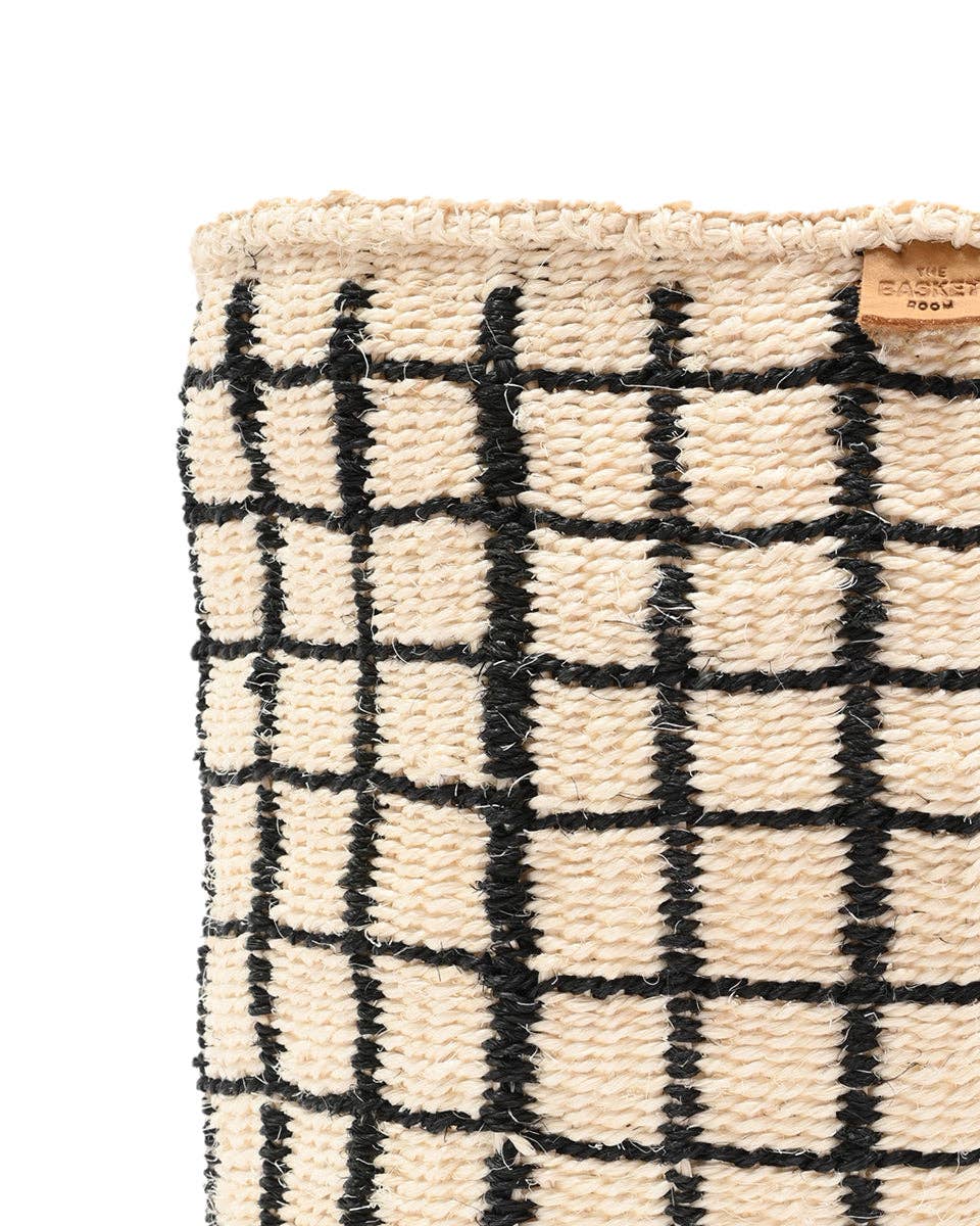 BAINI: Black Check Woven Storage Basket