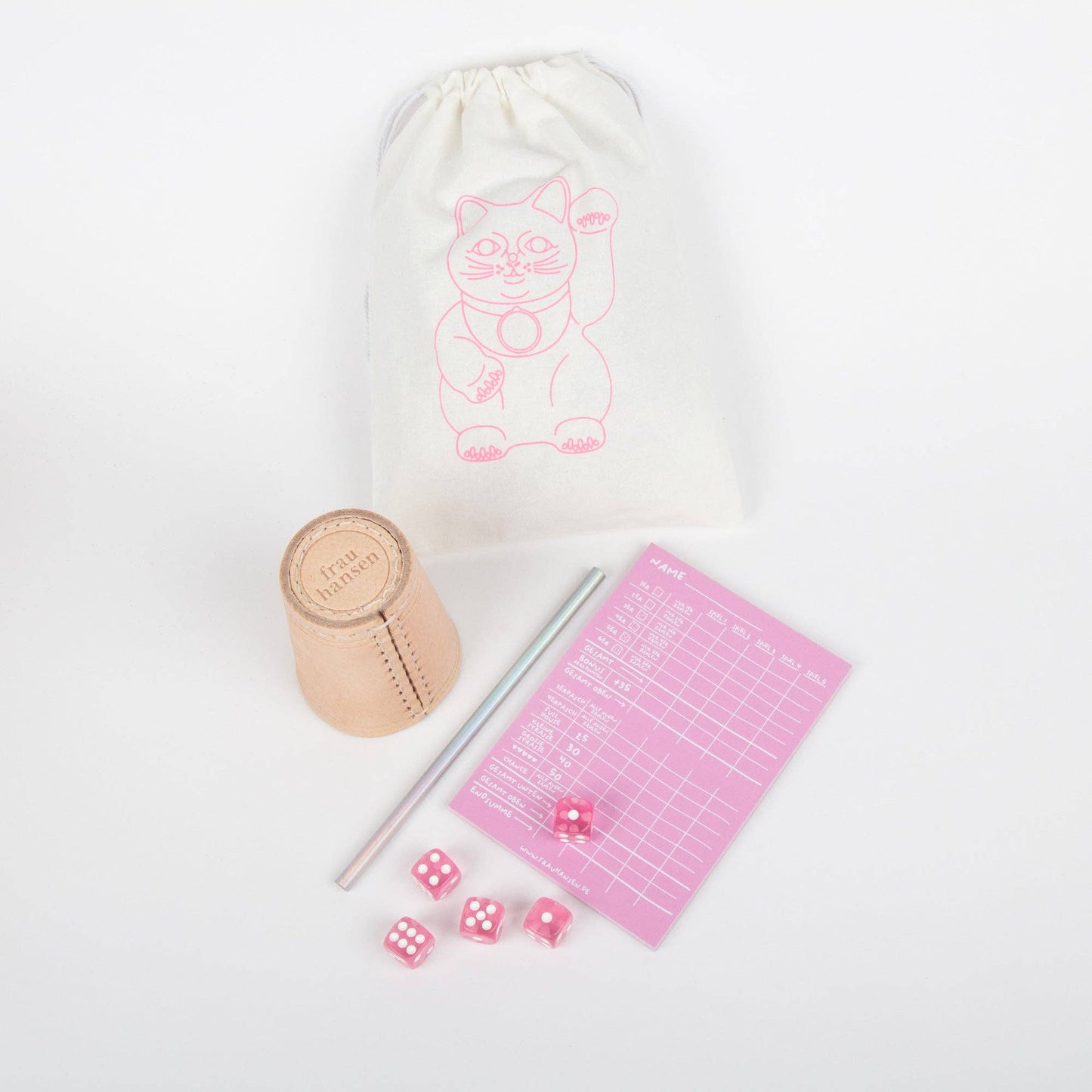 Dice Game PINK Set of 5