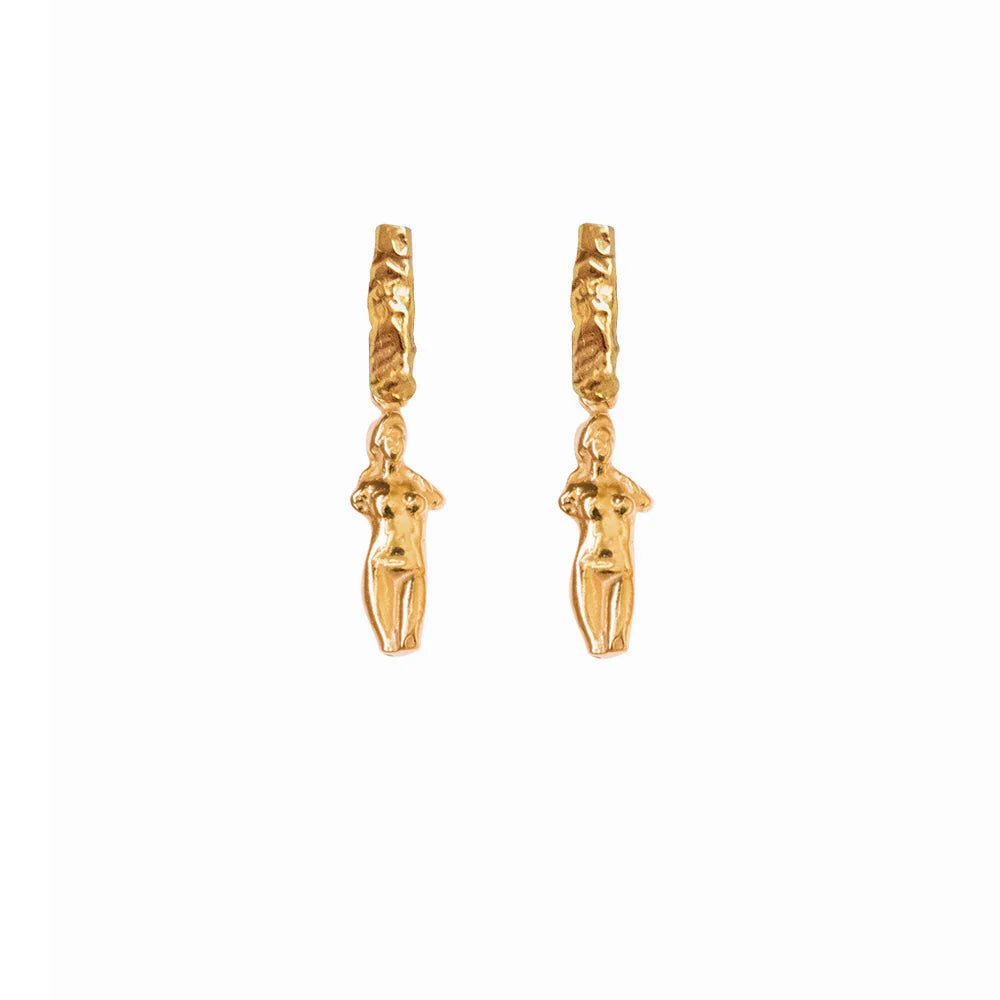 Aphrodite Drop Earrings Small - Gold-Plated Silver