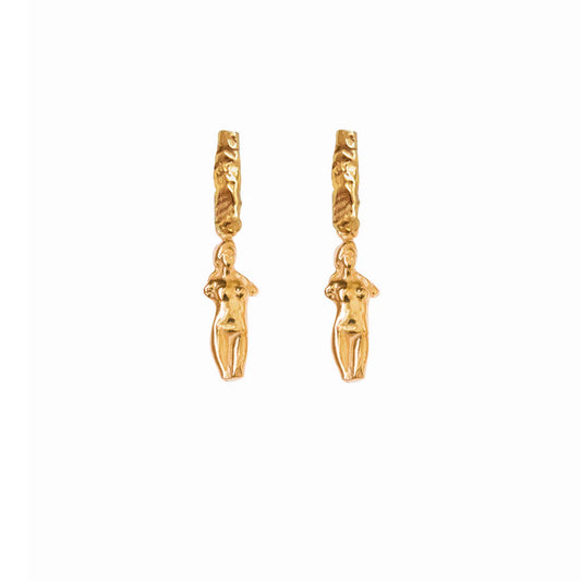Aphrodite Drop Earrings Small - Gold-Plated Silver