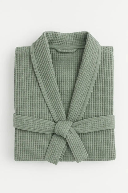 Pamuk Waffle Bathrobe – Moss Green 100% cotton