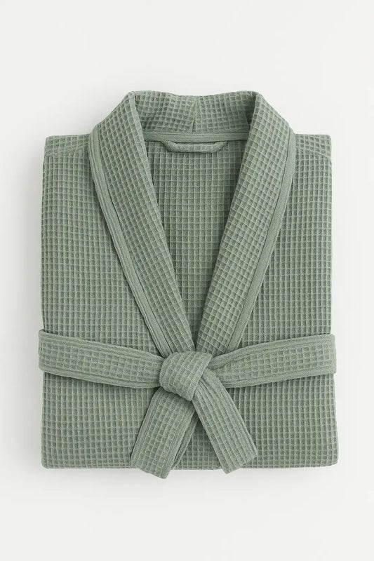 Pamuk Waffle Bathrobe – Moss Green 100% cotton