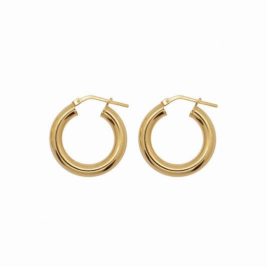 Chunky Hoop Earrings – Gold – Small & Gold Plated Pendants