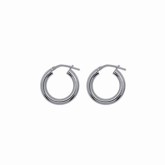 Chunky Hoop Earrings – Silver – Small & Silver Pendants