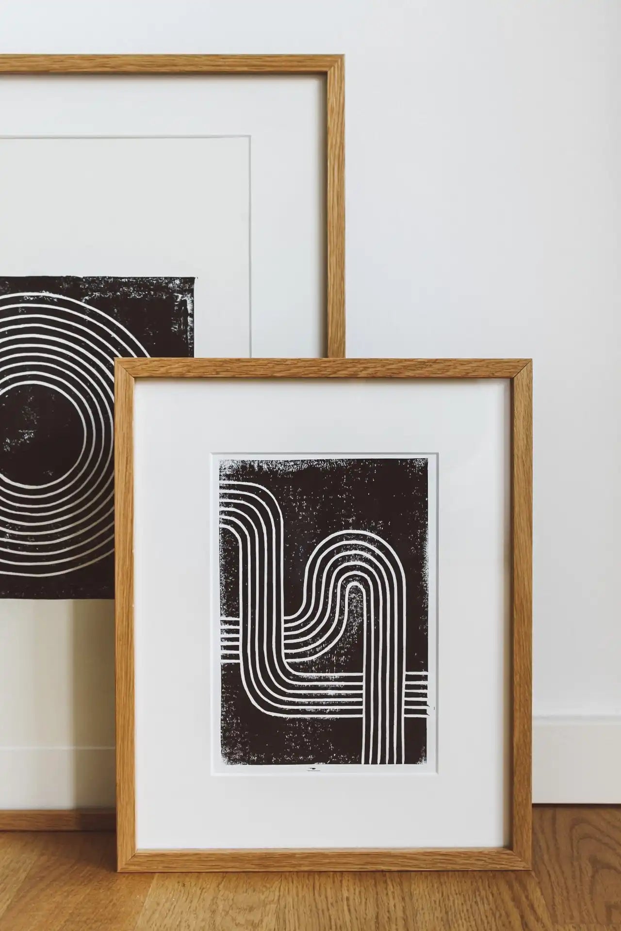 Geometric Print: Lines – Lino Cut Print – A5