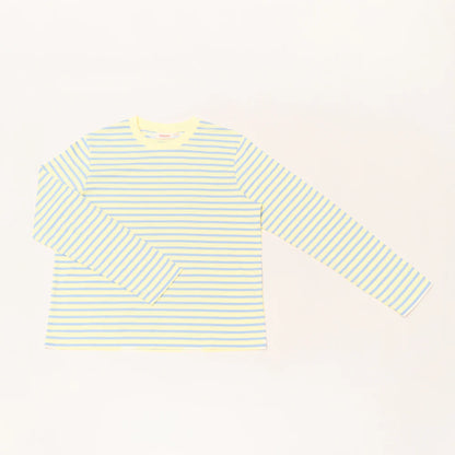 Organic Cotton Long Sleeve Shirt (Striped) in Yellow/Light Blue